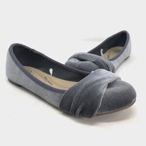 Kohls SO Shoes Womens 8 Cant Even Grey Velvet Ballet Flats Slip On Comfort Fit